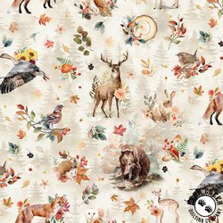 Hoffman Fabrics Woodsy and Whimsy Animals Papyrus