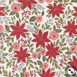 Moda Berry And Pine Poinsettia Party Snow Moda Berry And Pine Poinsettia Party Snow