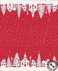 Moda Buon Natale Christmas Village Double Border Print Pomegranate Moda Buon Natale Christmas Village Double Border Print Pomegranate