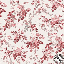 Clothworks Audrey Rose Vine Light Red Clothworks Audrey Rose Vine Light Red