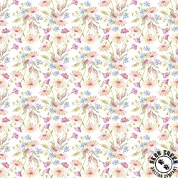 Riley Blake Designs Painted Petals Bouquets White Riley Blake Designs Painted Petals Bouquets White
