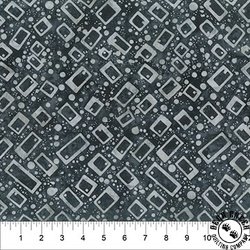 Northcott Banyan Batiks Quilting is My Voice Angled Mod Graphics Ebony