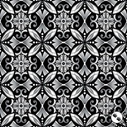 Henry Glass Scarlet Days and Nights Geometric Tiles Black