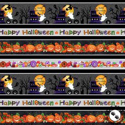 Blank Quilting Spooky Aura Border Stripe Black Blank Quilting Spooky Aura Border Stripe Black