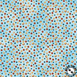 Benartex Farm Feathered Folk Dots Sky Blue Benartex Farm Feathered Folk Dots Sky Blue