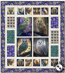 QT Fabrics Mystic Owls Whole Cloth Quilt Panel