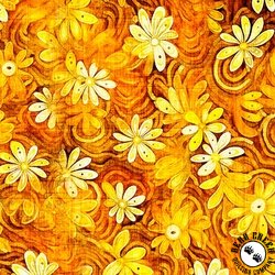 QT Fabrics Oasis Ditzy Floral Marigold QT Fabrics Oasis Ditzy Floral Marigold