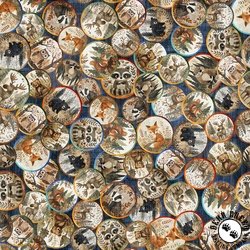 QT Fabrics Bearsville Animal Tondos Navy QT Fabrics Bearsville Animal Tondos Navy