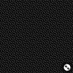 Andover Fabrics Century Black on Black II Falling Leaves Black