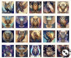 QT Fabrics Mystic Owls Patches Panel Cream