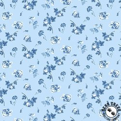 Blank Quilting English Blue and White Ditsy Floral Blue