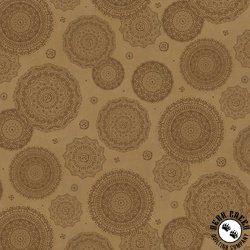 P&B Textiles Floral Chic Tossed Mandalas Brown