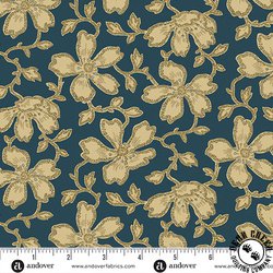 Andover Fabrics Carolina Vermicular Floral Blue