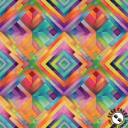 Studio E Fabrics Flower Fusion Geometric Diamond Multi Studio E Fabrics Flower Fusion Geometric Diamond Multi