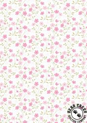 Lewis and Irene Fabrics Pressed Flowers Timeless Blossom White