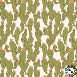 Cloud9 Fabrics Petals and Pony Luck Cactus Kisses Green
