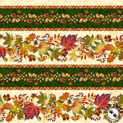 Studio E Fabrics Autumn Fields Border Stripe Cream Studio E Fabrics Autumn Fields Border Stripe Cream