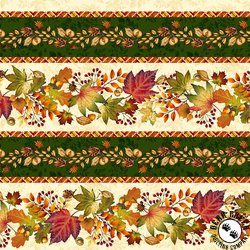 Studio E Fabrics Autumn Fields Border Stripe Cream