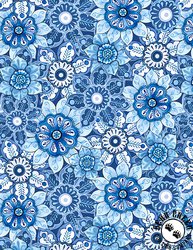 Wilmington Prints Blooming Blue Packed Floral Multi