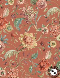 Wilmington Prints Season's Study Medium Floral Terracotta
