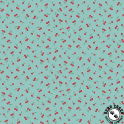 Andover Fabrics Afternoon Tea Cherry Crush Teal