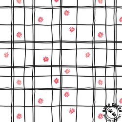 Riley Blake Designs Flour and Flower Flower Grid White - CANVAS Riley Blake Designs Flour and Flower Flower Grid White - CANVAS