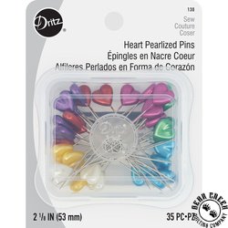 Dritz Pearlized Heart Pins - MULTI