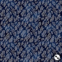 Hoffman Fabrics Midnight Perch Ferns Midnight/Silver