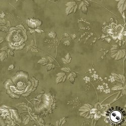 Moda Vintage Linens Meadow Greens Floral Rosemary