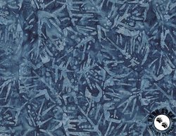 Wilmington Prints Blue Smoke Batiks Banana Leaf Dark Blue