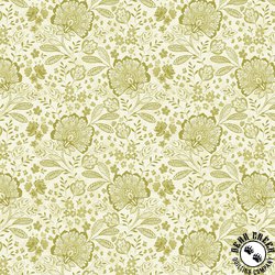 P&B Textiles Elizabeth 108 Inch Wide Backing Fabric Jacobean Allover Green