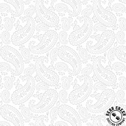 Blank Quilting Morning Mist IX White on White Paisley Blank Quilting Morning Mist IX White on White Paisley
