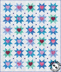 Garden Style Batiks Stars and Hearts Up Free Quilt Pattern