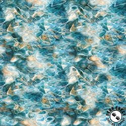 QT Fabrics Swan Song Pond Water Dark Turquoise QT Fabrics Swan Song Pond Water Dark Turquoise