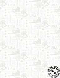Wilmington Prints Essentials Strength and Honor Words All Over White on White