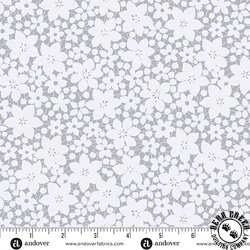 Andover Fabrics Colored Me Whispered Laced Blooms Silver