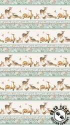 Northcott Woodland Heart Border Stripe