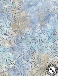 Wilmington Prints Del Mar Batiks Bamboo Leaves Blue/Tan