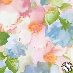 Maywood Studio Flower Wash 108 Inch Wide Backing Fabric Pink/Blue/Green