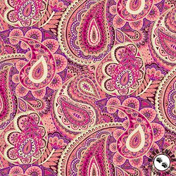 Andover Fabrics Luxe Paisley Pink