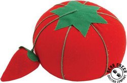 Dritz Tomato Pin Cushion with Emery Sharpener - RED