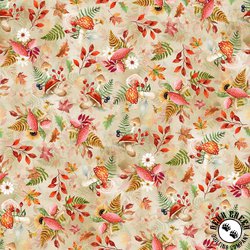 Hoffman Fabrics Woodsy and Whimsy Mushrooms Papyrus