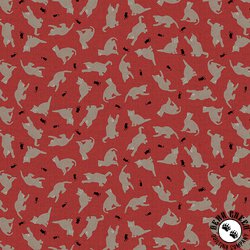 Clothworks Purrfection Kittens Light Red