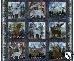 QT Fabrics The Wonder of Nature Block Panel Navy QT Fabrics The Wonder of Nature Block Panel Navy