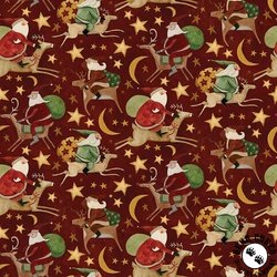 Riley Blake Designs Up on the Housetop Santa Rides Cranberry Riley Blake Designs Up on the Housetop Santa Rides Cranberry