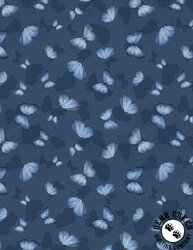 Wilmington Prints Among The Irises Butterfly Toss Blue