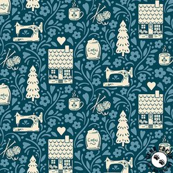 Andover Fabrics Cozy House Cozy House Vignette Midnight