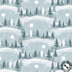 Blank Quilting Winter Whispers Scenic Trees with Sky Light Blue Blank Quilting Winter Whispers Scenic Trees with Sky Light Blue