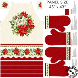 Northcott Holiday Joy Apron Panel Cream/Multi