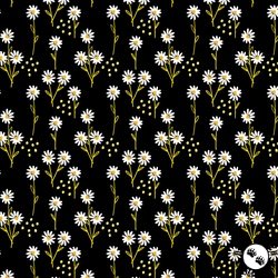 Benartex Delightful Daisies Field of Daisies Black Benartex Delightful Daisies Field of Daisies Black